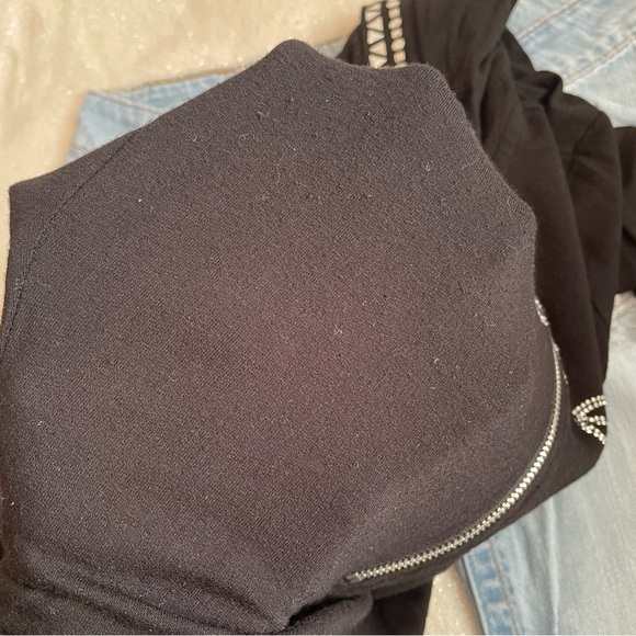 y2k McBling Bebe Hooded Bedazzled Longline Pullover Sport Sweater Dress ✨ - Picture 9 of 12